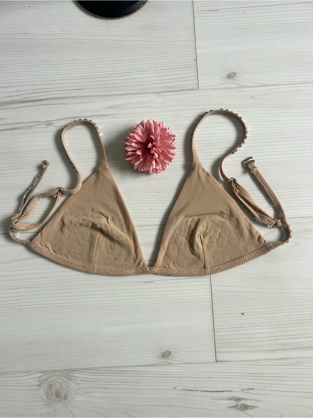Nude Rhinestone Triangle Bikini Top - Small - Picture 6 of 6